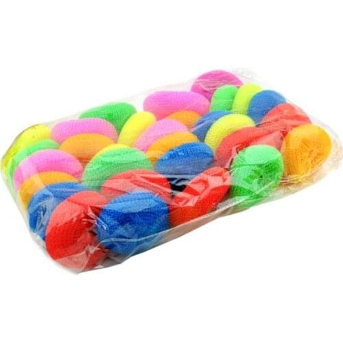 Scouring Pads Round Dish Pads Plastic Non-Scratch Dish Scrubbers Assorted Color Dish Mesh Scrubbers for Kitchen (30 Pcs)