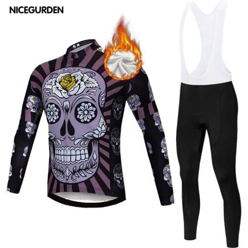 Winter full-sleeve cycling jersey suit mens cycling sling shirt warm cycling jersey sports bike shirt windproof cycling jersey