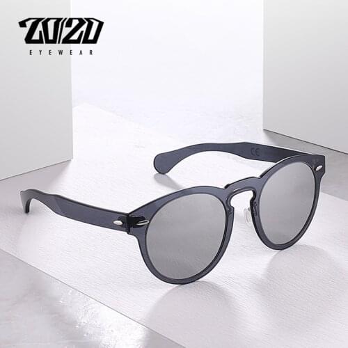 20/20 Brand Vintage Style Unisex Polarized Sunglasses Women Rimless Frame Round Flat Lens Men Sun Glasses Gafas Oculos PC1610