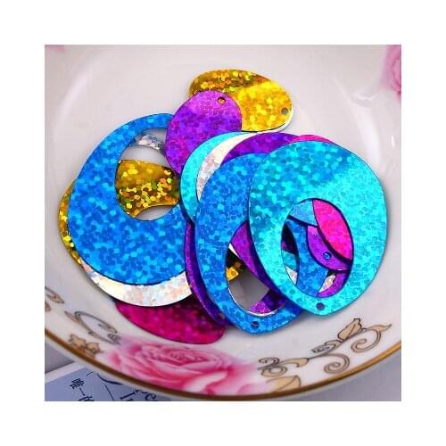 500pcs/lot hollow egg oval Pvc blend laser color of sequins Spinnerbaits clothing/accessories