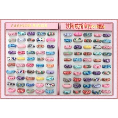 8mm soft clay rings FIMO painted pottery clay soft ceramic ring