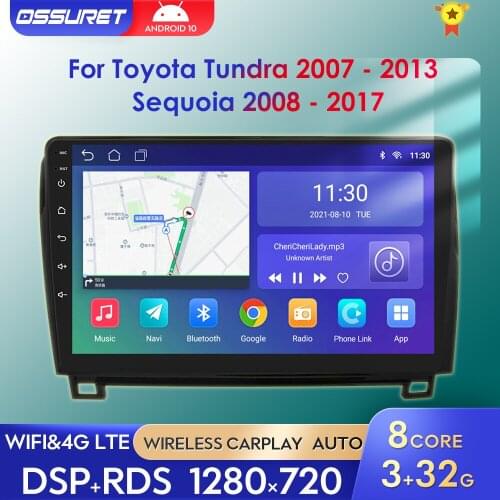 10.1inch Android 10 Car Radio Stereo Multimedia For Toyota Tundra 2007 - 2013 Sequoia 2008 - 2017 Car 2 Din Autoradio Player GPS