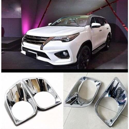 CAPQX 2PCS For Prado J150 J 150 2010 2011 2012 2013 ABS Chrome Front bumper fog light lamp Trim Cover Shell Garnish Frame Cap
