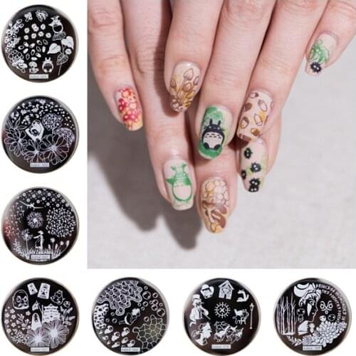 Factory price 20PCS/Lot 74designs hehe01-hehe74 cartoons Design Stamp Image Plate Stamping Nail Art DIY Image Plate Template