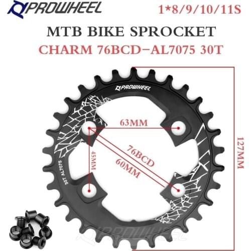 PROWHEEL 76BCD Round Narrow Wide Chainring Mtb bike 28T 30T 32T MTB bicycle Crankset Tooth plate Parts 76 BCD Bike Parts
