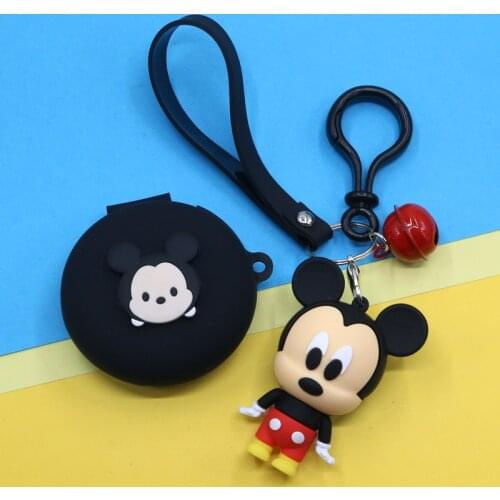 Disney Cartoon Earphone Case With Key Chain For OPPO Enco W31 Wireless Bluetooth Headphone Protective Cover