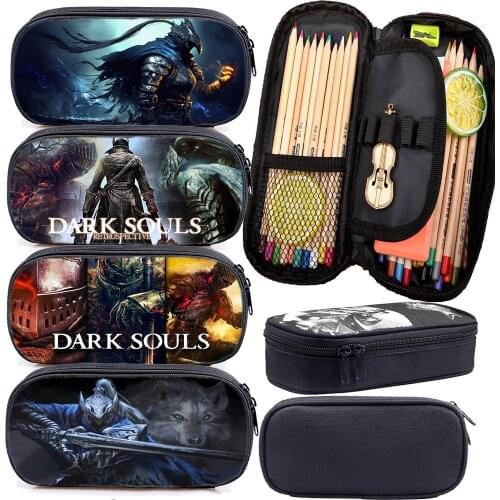 Dark Souls Pencil Case Back To School Gift Wallet Purse Stationery Box Artorias Zipper Pen Bag Game Cartoon Kids Gift