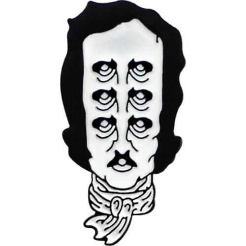 Enamel Lapel Pin Multiple Eyes Old Man Head Scarf Brooch Jewelry