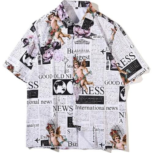 Summer Fashion Jungle Tiger Print Mens Hawaiian Shirts Japanese Harajuku Loose Casual Beach Shirts Short Sleeve Clothing