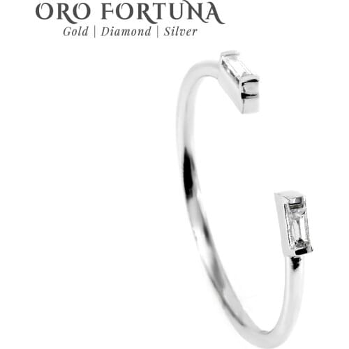 14 K Gold 0.06Ct Baguette Natural Diamond Engagement ring for Women Beautiful Fine Elegant Minimalist Classic Stacking