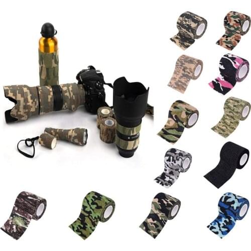 Camo Wrap Tape Military Army Camouflage Tape Cling for Hunting Camping Self-adhesive Protective Stretch Bandage Roll Decor Stret