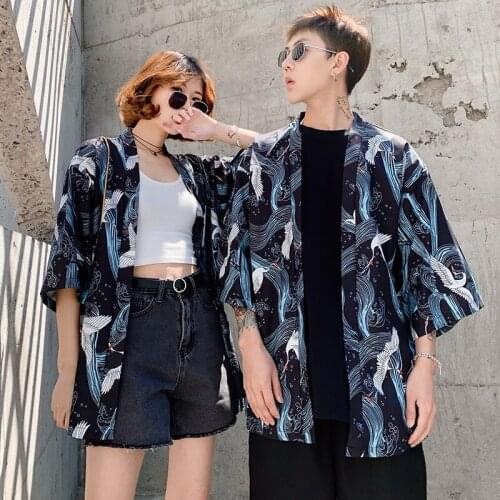 Kimonos woman 2019 Japanese kimono cardigan cosplay shirt blouse for women Japanese yukata female couples matching clothing