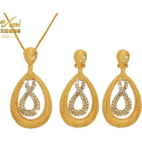 ANIID Necklaces Set For Women Jewelery 2020 Jewelry Bridal Mom Gift Earrings African Nigeria Gold Plated Luxury Designer Jewerly