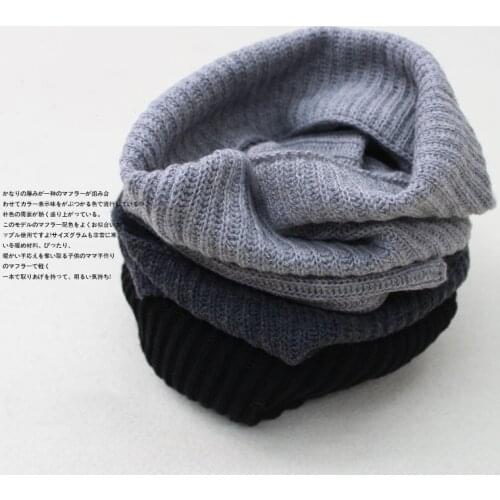 Hot Sale Luxury Brand Scarf Women Girls Winter Knitted Warm Single Ring Scarfs O-neck Scarves Solid Color Neckerchief For Ladies