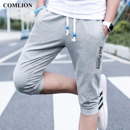 COMLION Mens Shorts Calf-Length Gyms Fitness Bodybuilding Casual Joggers Brand Gyms Men Joggers Sweatpants Men Sportswear C117