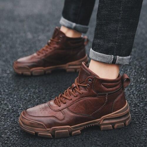 Bota Masculina Safety Shoes Boots For Man Work Shoes Men Casual Waterproof Khaki Footwear Winter Non-slip Chaussure Homme VII