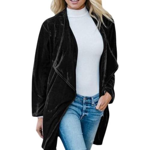 2021 autumn winter new European American women cardigan jacket hot sale gold velvet mid-length windbreaker jacket women