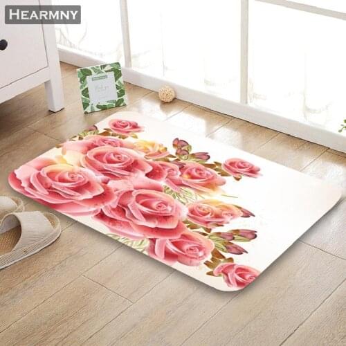 HEARMNY New Arrival Doormat Rose Home Mat Machine Made Anti Slip Carpet Living Room/Hallway Bath Mat For Kids Gift