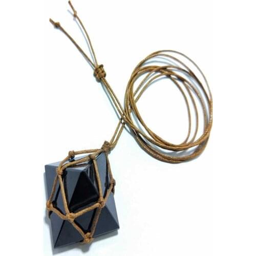 Pyramid Necklace His And Hers Couples Necklace Lucky Love Natural Stone Pendant Amulet For Men Women Fashion Jewelry Gift