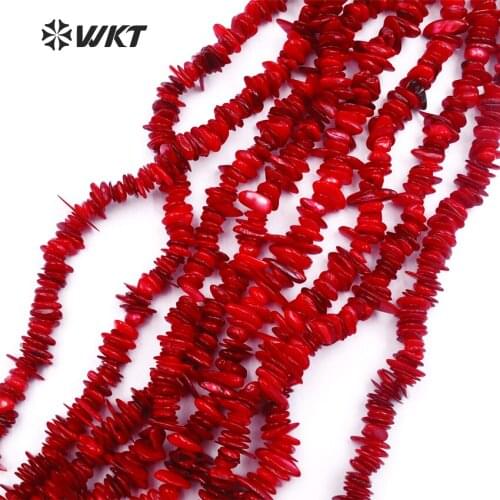 WT-G254 WKT Hot Sale Newest Trendy Necklaces Beautiful Natural Random Red Coral Necklaces In High Quality For Women Design