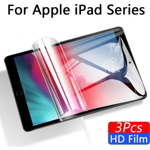 3Pcs For Apple iPad Pro 10.5 10.2 8 PET HD Clear Tablet Screen Protectors Film For iPad Air 1 2 3 4 Mini 5 Pro 11 2021 Soft Film