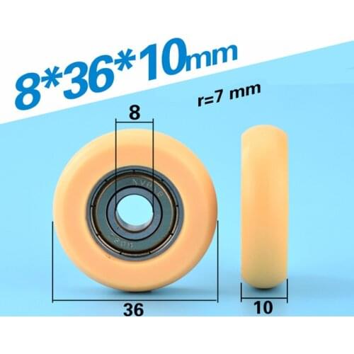 [R0836-10]Free Shipping 10PCS 608zz bearing POM round type bearing wheel roller outer diameter 36MM tool bearing wheel 0836T