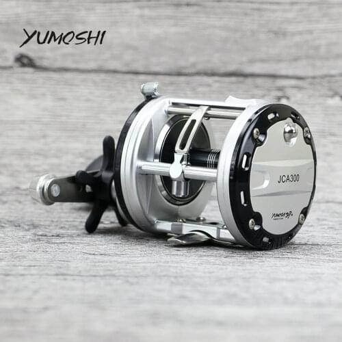 YUMOSHI JCA200/300/400/500 Cast Drum Wheel 12+1 Ball Bearings Bait Casting Fishing Reel Carretilhas De Pescar for Saltwater