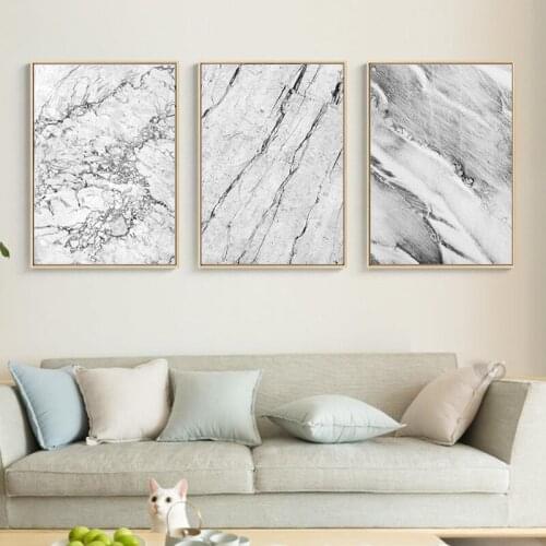 Gray White Abstract Canvas Painting Bedroom Decor Blush Marble Vein Art Posters And Prints Wall Pictures Modern Home Decoration