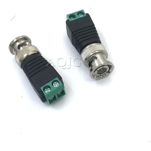 10pcs Male Metal BNC Connector with DC Connector Plug Screw Terminal UTP Video Balun for CCTV Surveillance Camera CCTV system