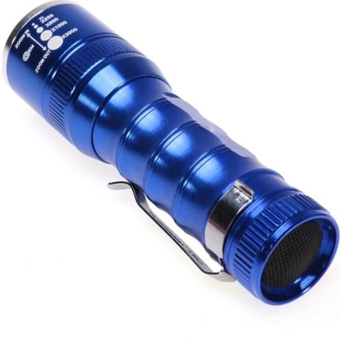 3 Mode Flashlight Torch Light Zoomable T6 LED 300 Lumens AAA Camp Lamp with Clip Waterproof Tatical Lanterna