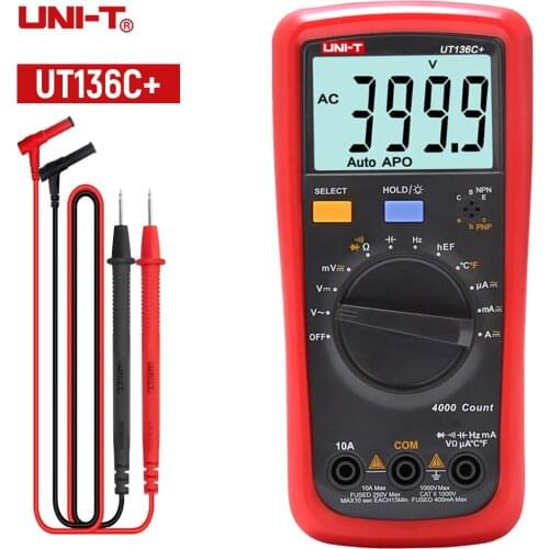 UNI-T UT136C+ High Precision Digital Multimete Three Semi-automatic Range Multimeter Capacitance Tester