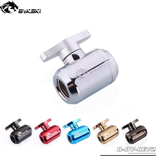 BYKSKI Water Valve Switch Double Inner G1/4 Thread Double Female Plastic Handle Water Cooler System Computer Accessories Fitting