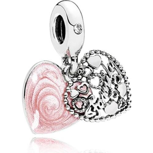 Authentic 925 Sterling Silver Bead Love Makes A Family Dangle Charm Fit Fashion Women Pandora Bracelet Bangle Gift DIY Jewelry