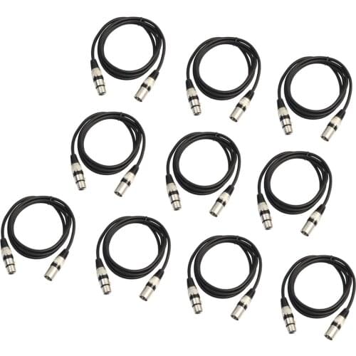 10x Filtered Interference DMX Signal Cable Wire Lighting Moving Head Light with Zinc Alloy Plug