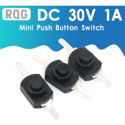 10pcs DC 30V 1A Black On Off Mini Push Button Switch for Electric Torch