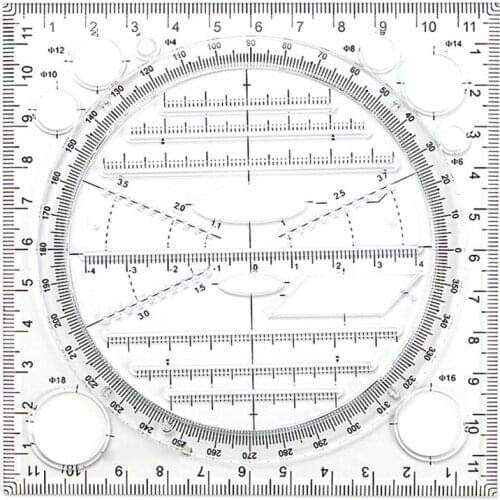 10 PCS Multifunctional Drawing Ruler Angle and Circle Maker Mathematical Geometry Template Office School Draw Tool Wholesale XB