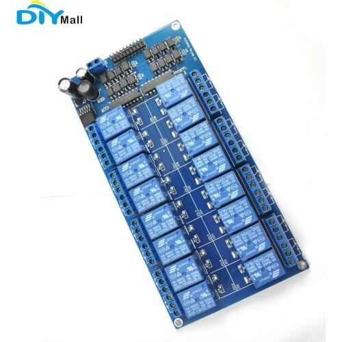 16 Channel 12V Relay Module with Optocoupler LM2576 Power Low Level for Arduino