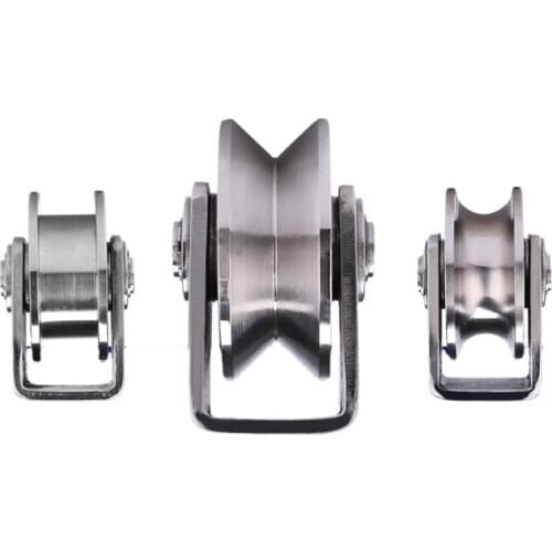 201 Stainless Steel Bearing Pulley Wire Rope Pulley U-type V-h-shaped Groove Wheel Sliding Door Track Wheel Lifting