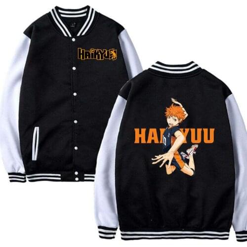 2021 Hot Anime Haikyuu!! Baseball Jacket Men Autumn Winter Causal Jackets Women Fashion Oversize Hoodie Funny Haikyuu Women Tops