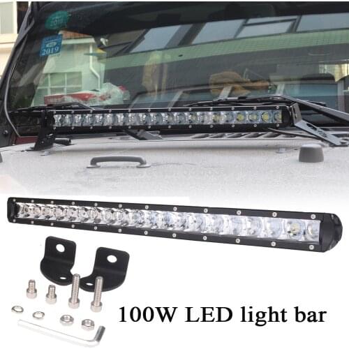 22" Inch 100W Single Row Combo Beam Straight LED Light Bar for Jeep Wrangler JK, SUV, ATV, UTV, 4 x 4 ,Truck, Cars, Boat ,etc