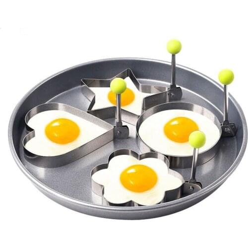 4Pcs/set Stainless Steel Omelette Egg Frying Mold Love Flower Round Star Molds Pancake Rings Cooking Tools Fried Egg Mold