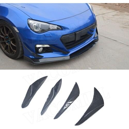 4Pcs Carbon Fiber Front Bumper Splitters Canards Air Knife Surrounded for Toyota GT86 for Subaru BRZ 2014-2016 FRP