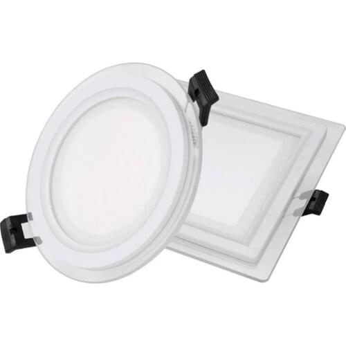 6W 9W 12W 18W Dimmable LED Panel Downlight Square Glass Cover Lights High Bright Ceiling Recessed Lamps AC85-265V + Driver