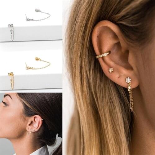 Aide 100% 925 Sterling Silver Chain Tassel Drop Earring for Women Wedding Gifts Sterling Silver Jewelry Sexy Earrings Brincos