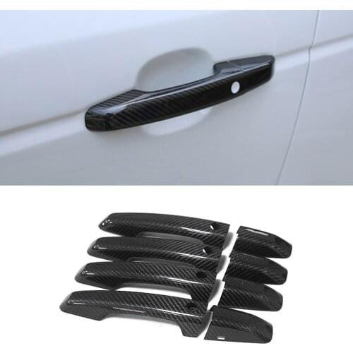 Car Accessories Carbon Fiber Door Handle Trim Frame Sticker Cover Protector for Land Rover Range Rover Evoque Sport Discovery