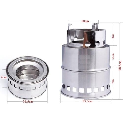 Outdoor picnic barbecue Portable stainless steel stove BBQ Grills Wood Carbon Firewood furnace Alcohol removable stove