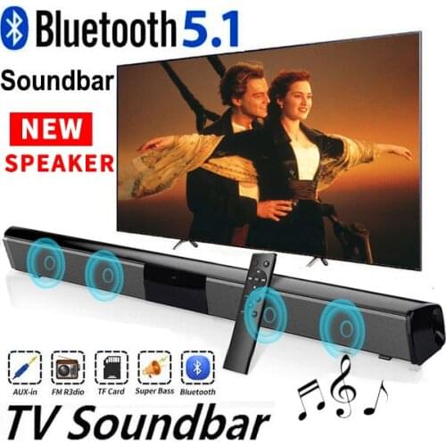 40W Wireless Bluetooth 5.0 Soundbar Speaker Hifi 3D Surround Stereo Support RAC TV Home Theater Sound bar with Remote Control