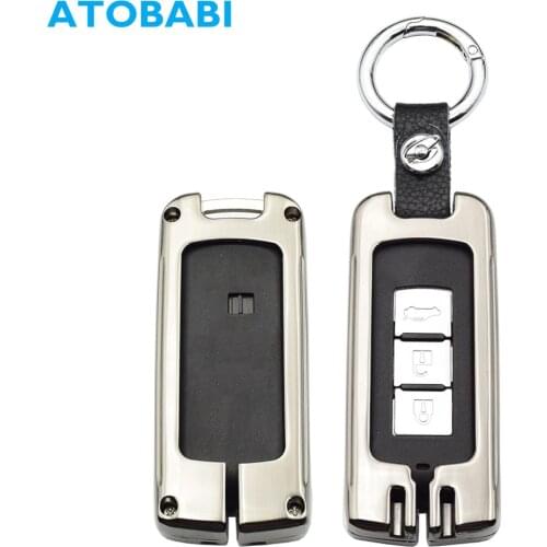 Zinc Alloy Car Key Case For Mitsubishi Outlander Lancer 10 Pajero Sport ASX RVR L200 Smart Remote Fob Cover Auto Keychain Holder