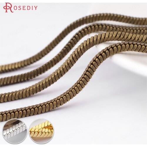 C106)2 meters Chain width 2mm Gold Color Plated Copper Square Snake Chain Diy Jewelry Findings Jewelry Accessories wholesale