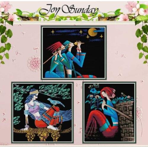 Flower Girl Patterns Counted 11CT 14CT Printed Cross Stitch Sets Handmade Chinese Cross-stitch Kits Embroidery Needlework